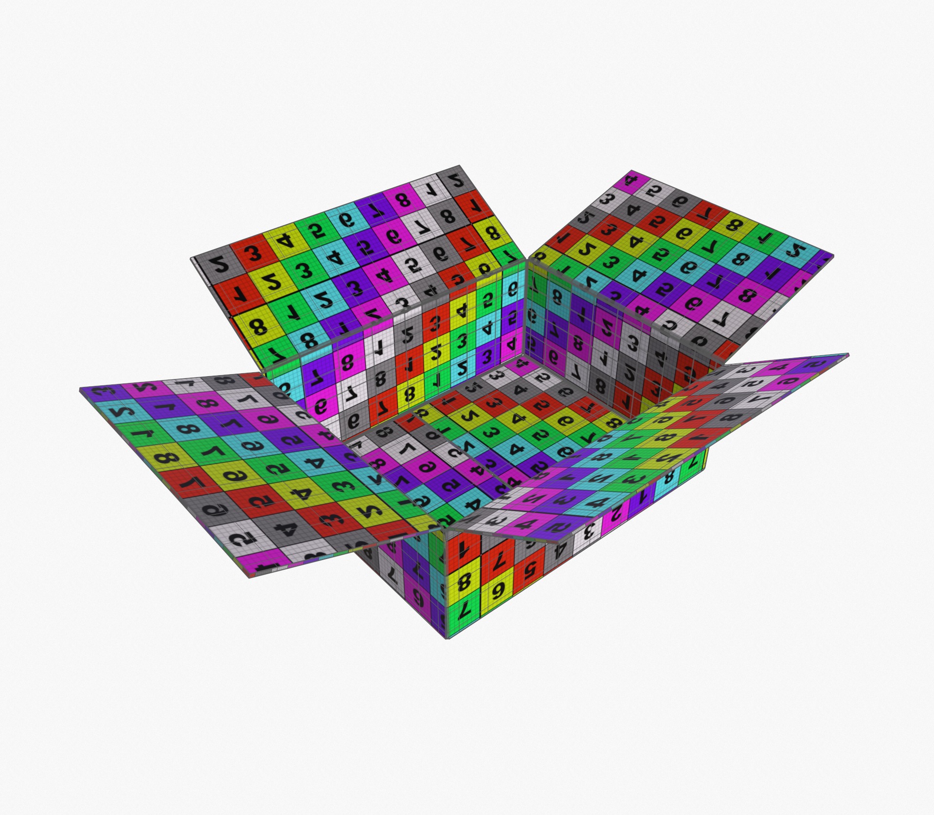 Cardboard box open 1 3D model_8