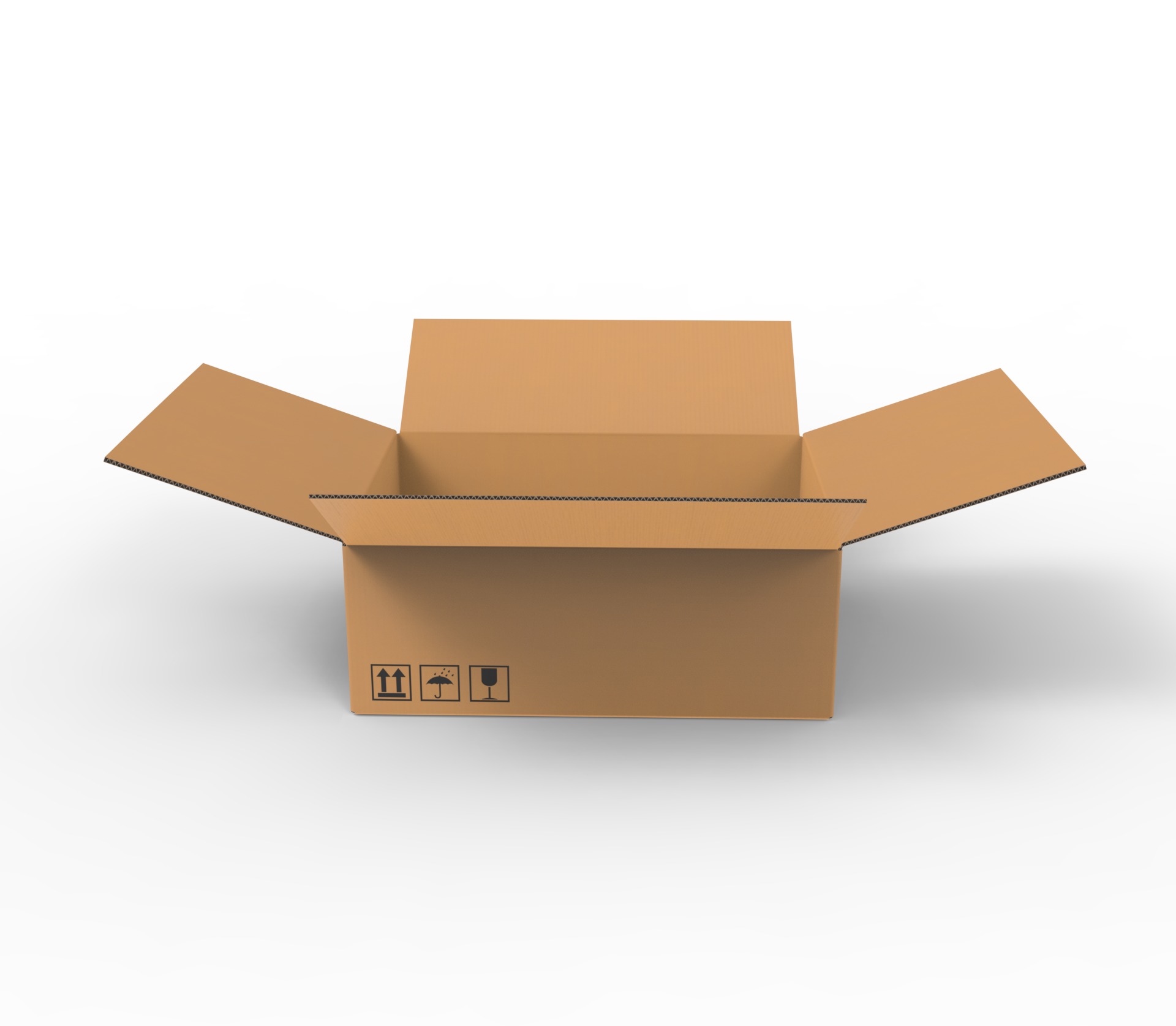 Cardboard box open 1 3D model_3