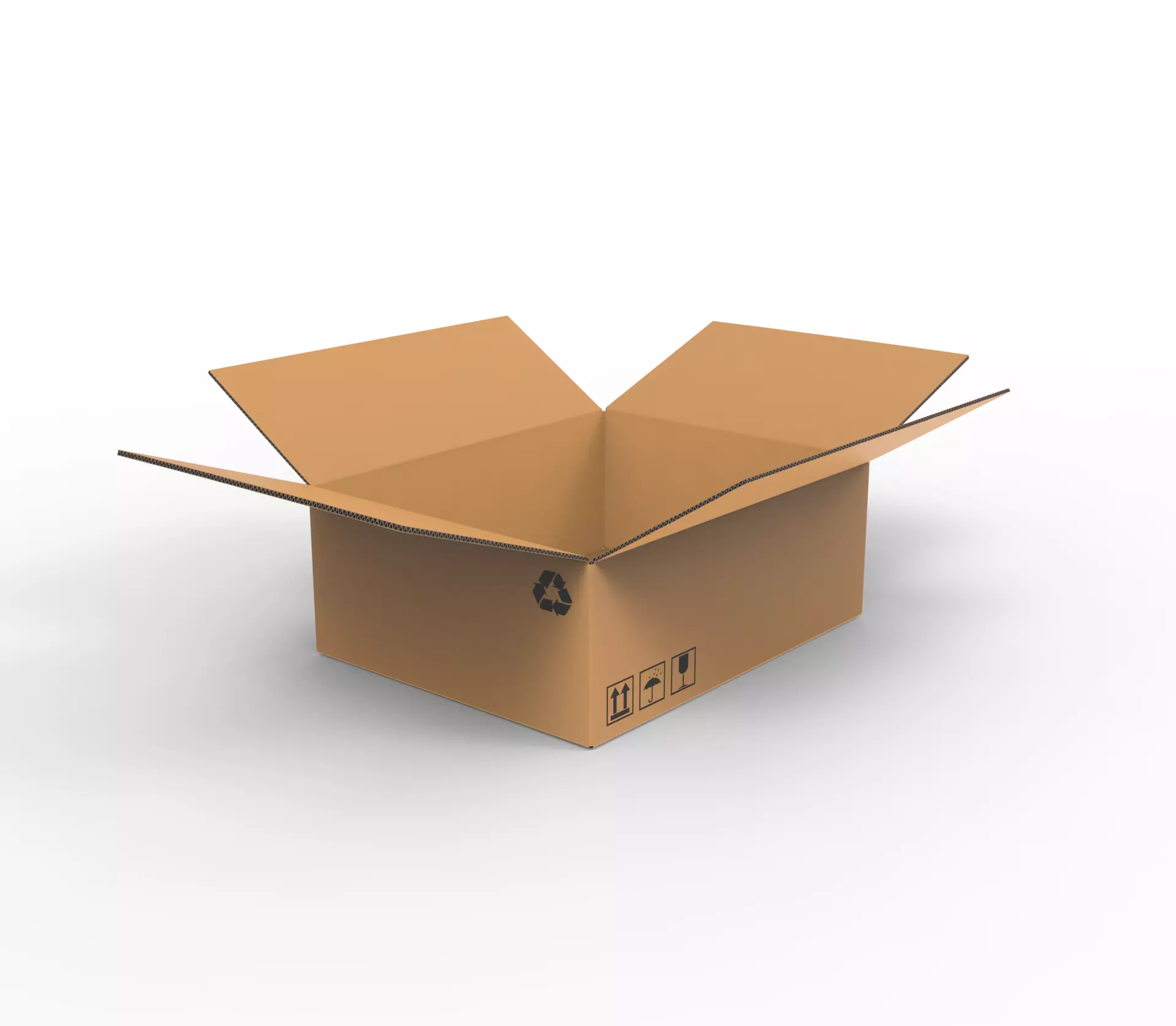 Cardboard box open 1 3D model_0