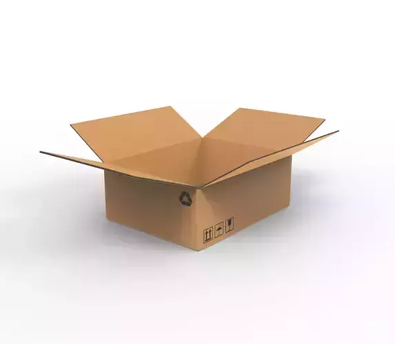 Cardboard box open 1 3D model