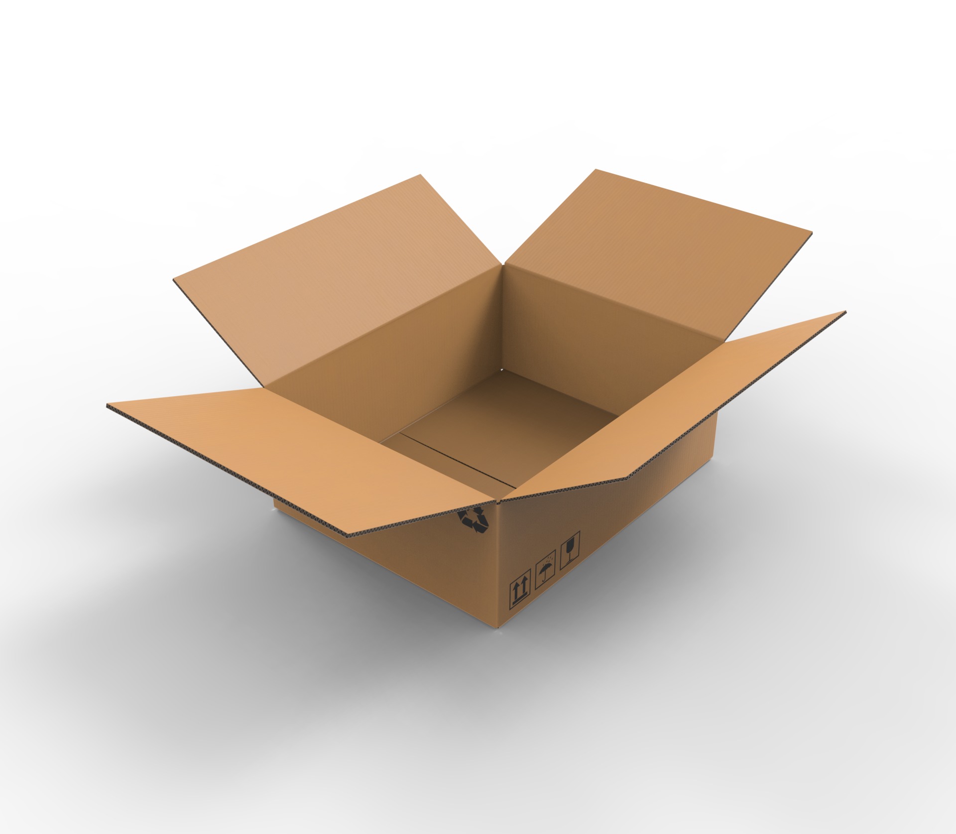 Cardboard box open 1 3D model_2
