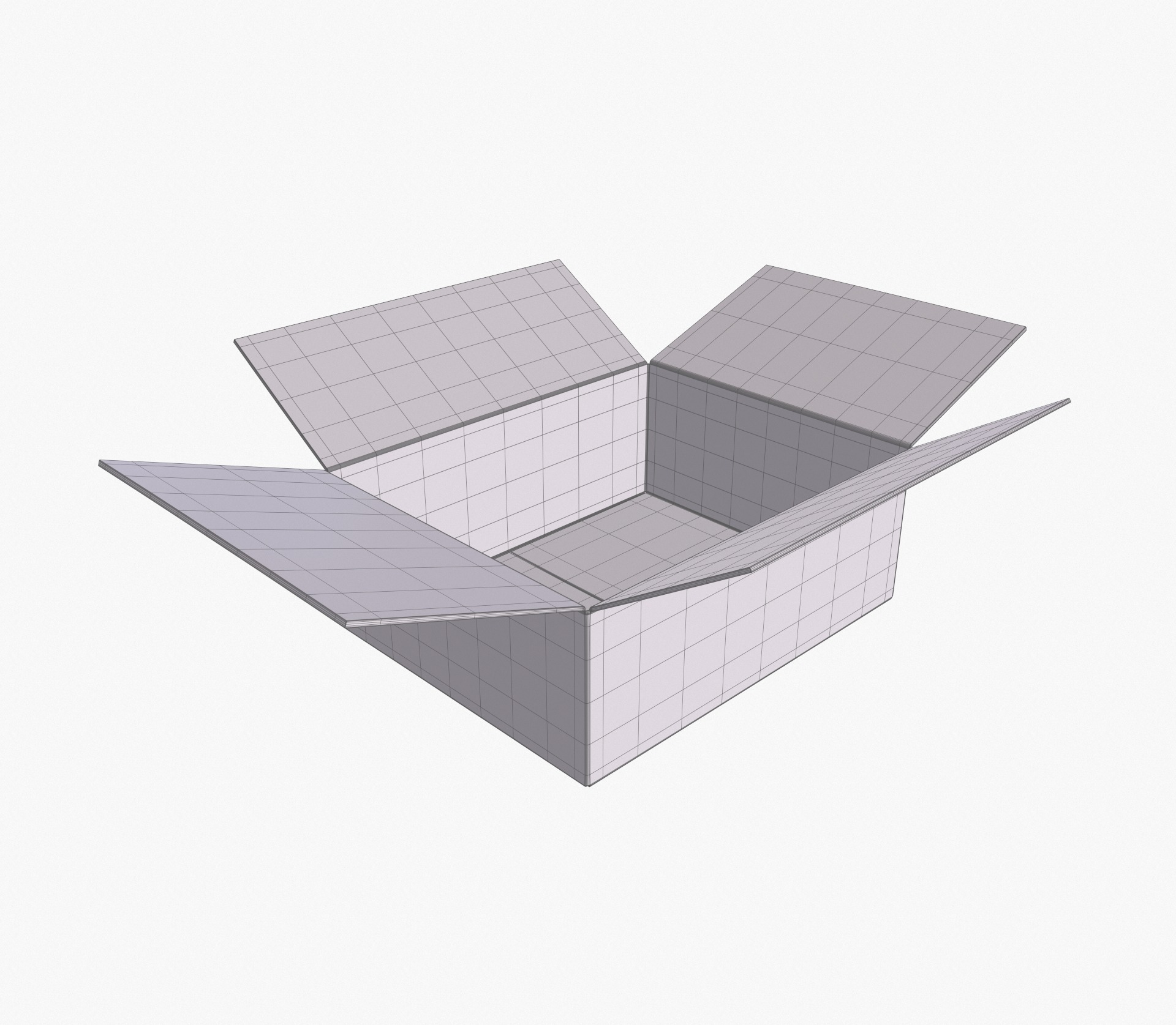 Cardboard box open 1 3D model_6