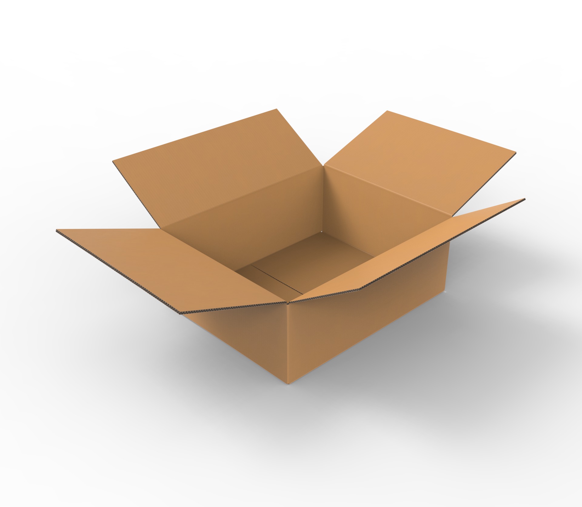 Cardboard box open 1 3D model_1