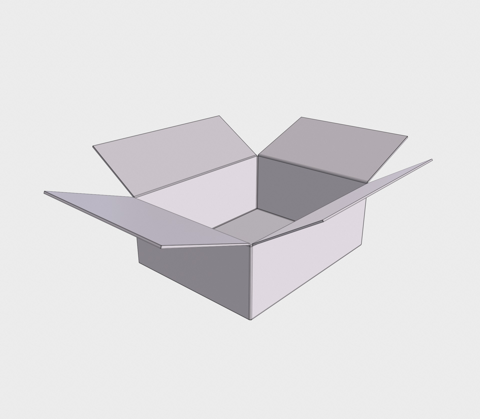 Cardboard box open 1 3D model_5
