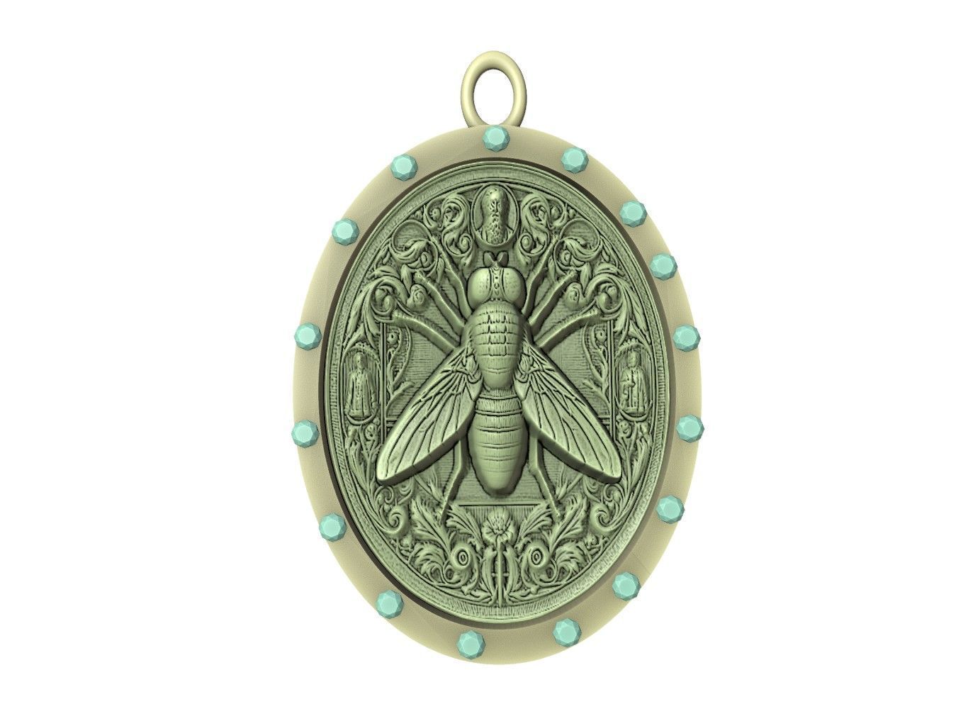 Fly Animal Pendant 3D print model_2