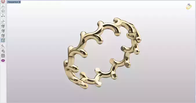 minimal ring in shape of leaves