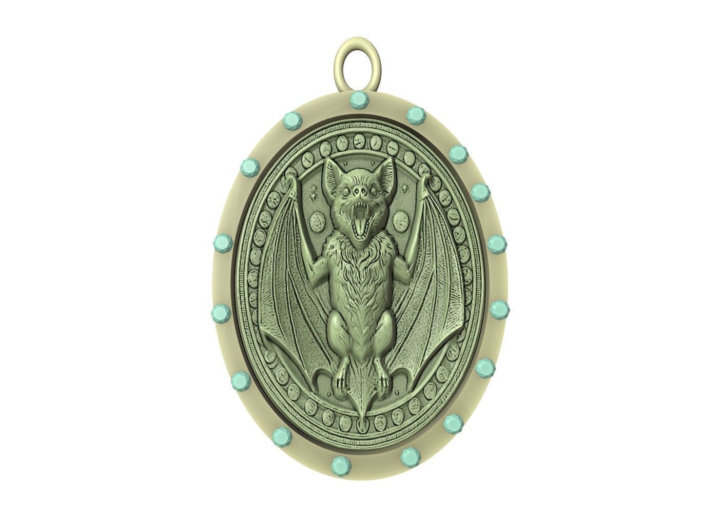 Bat Animal Pendant 3D print model_2