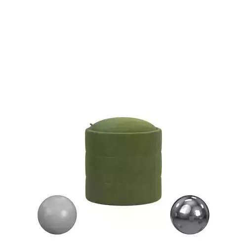 HomePop Storage Round Ottoman - Green Velvet