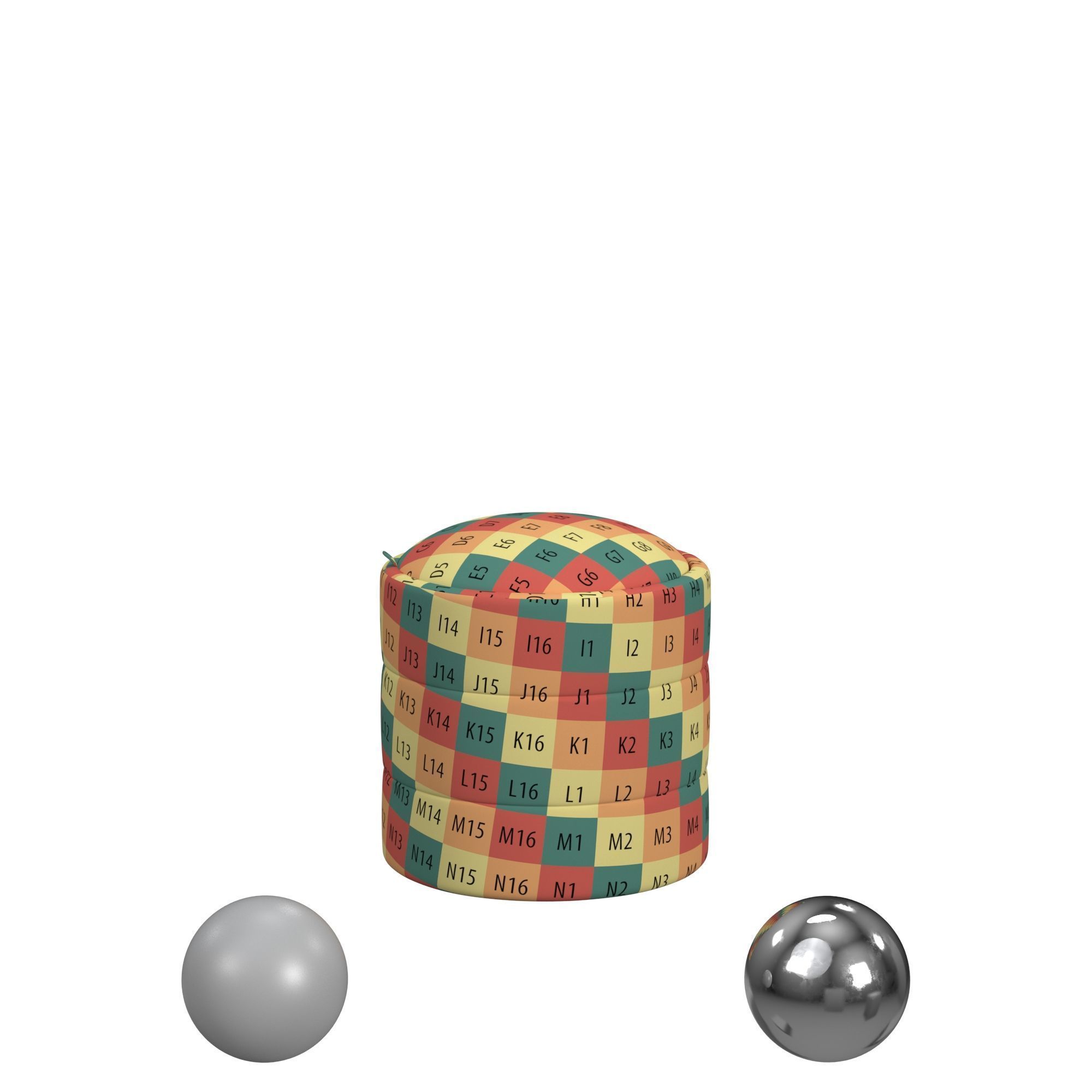 HomePop Storage Round Ottoman - Green Velvet 3D model_2