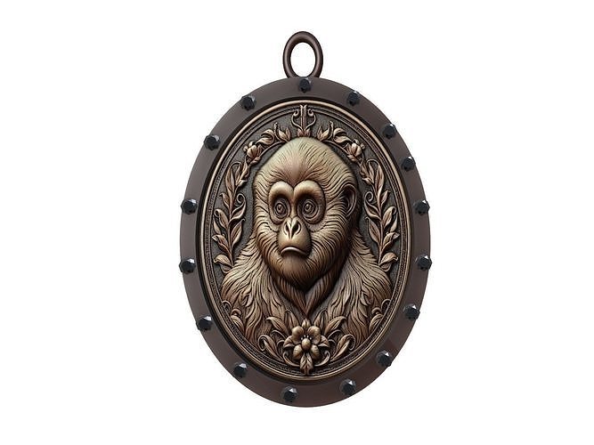 Gibbon Animal Pendant 3D print model