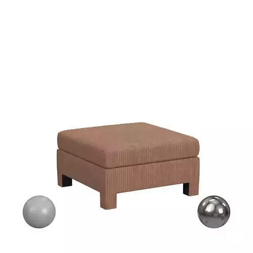 Corded Velvet Blush ottoman 3D model
