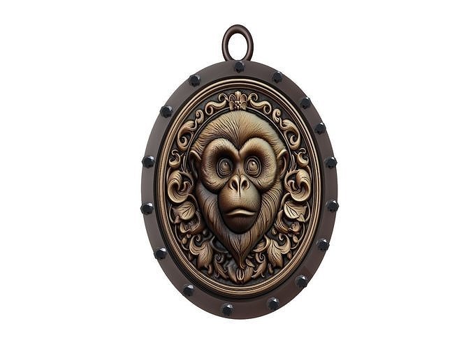 Gibbon Animal Pendant 3D print model
