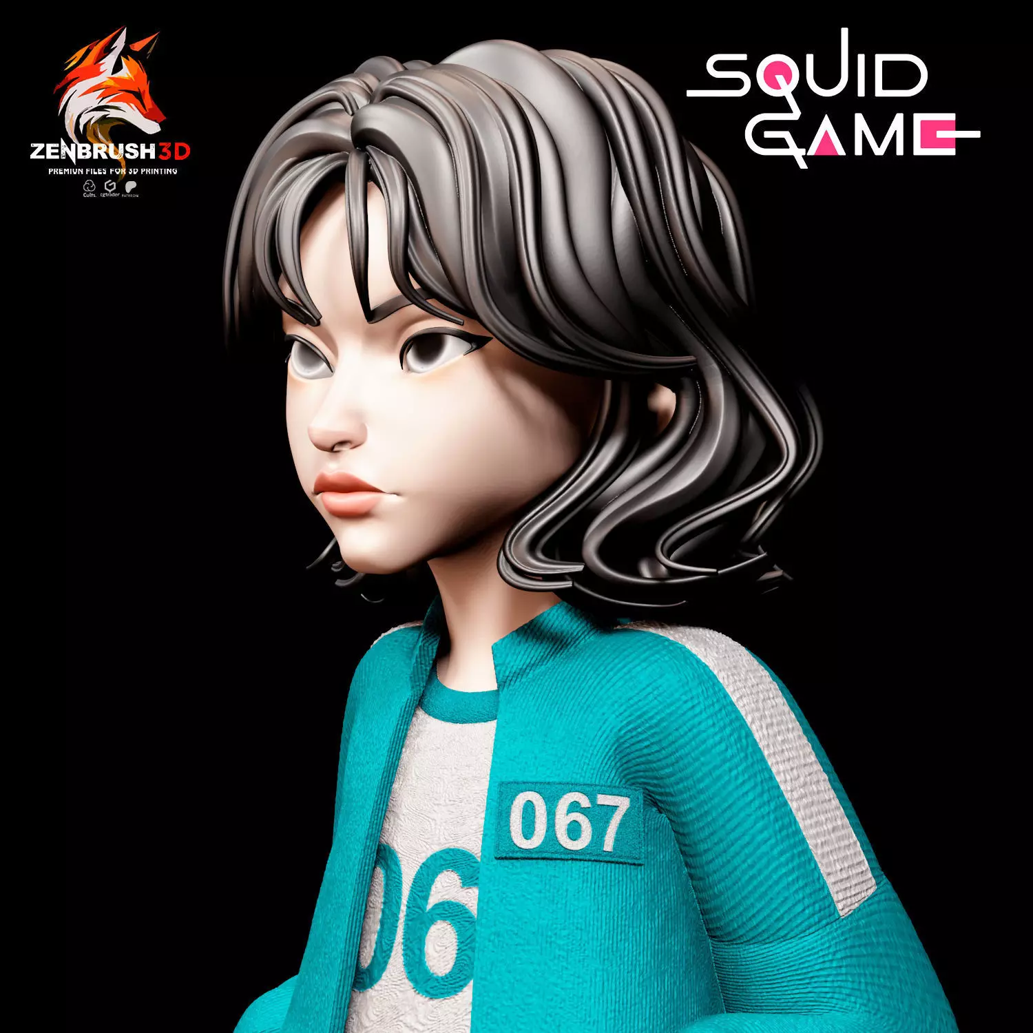 Squid Game - Kang Sae-byeok - Participant 067 -Cartoon style  3D print model_0