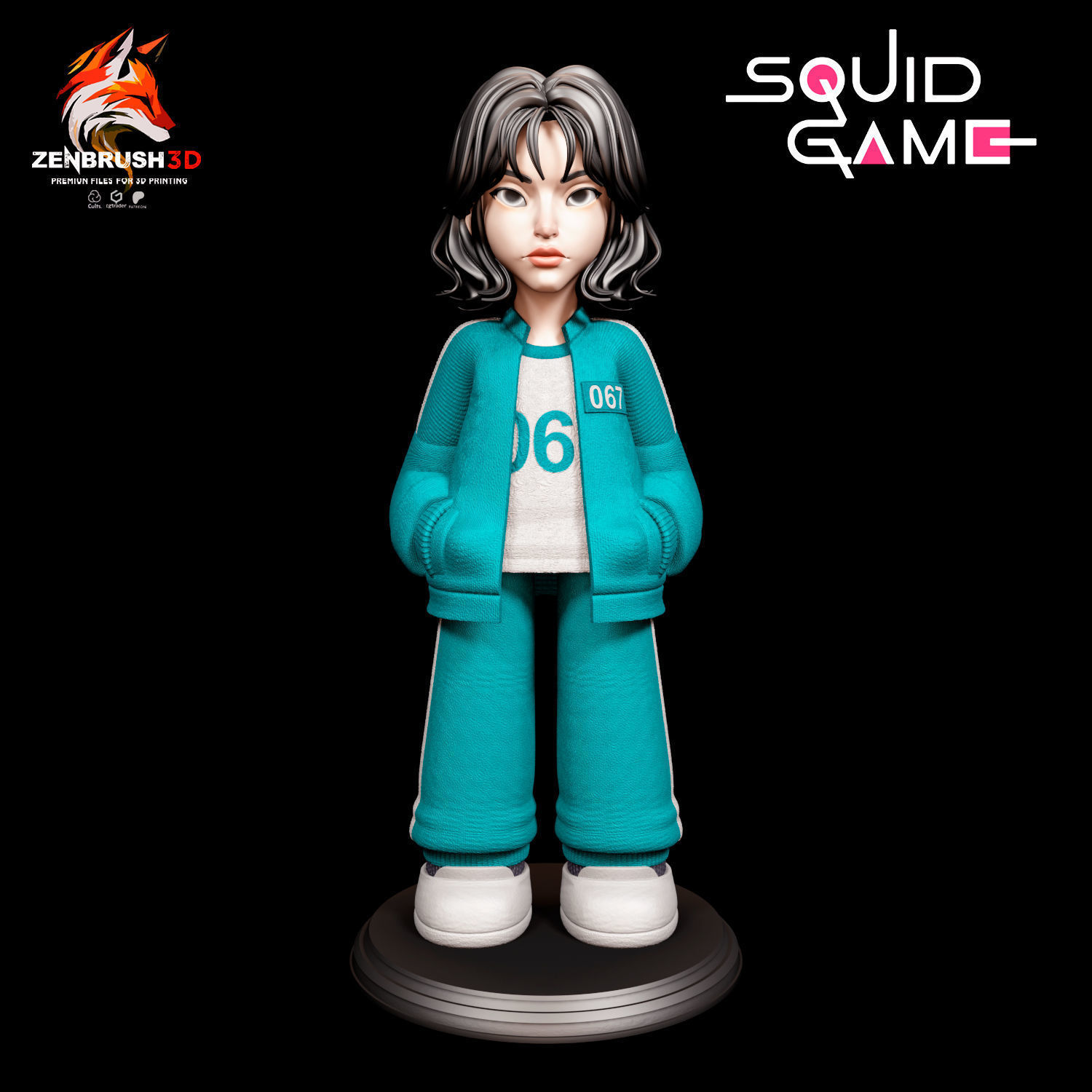 Squid Game - Kang Sae-byeok - Participant 067 -Cartoon style  3D print model_1