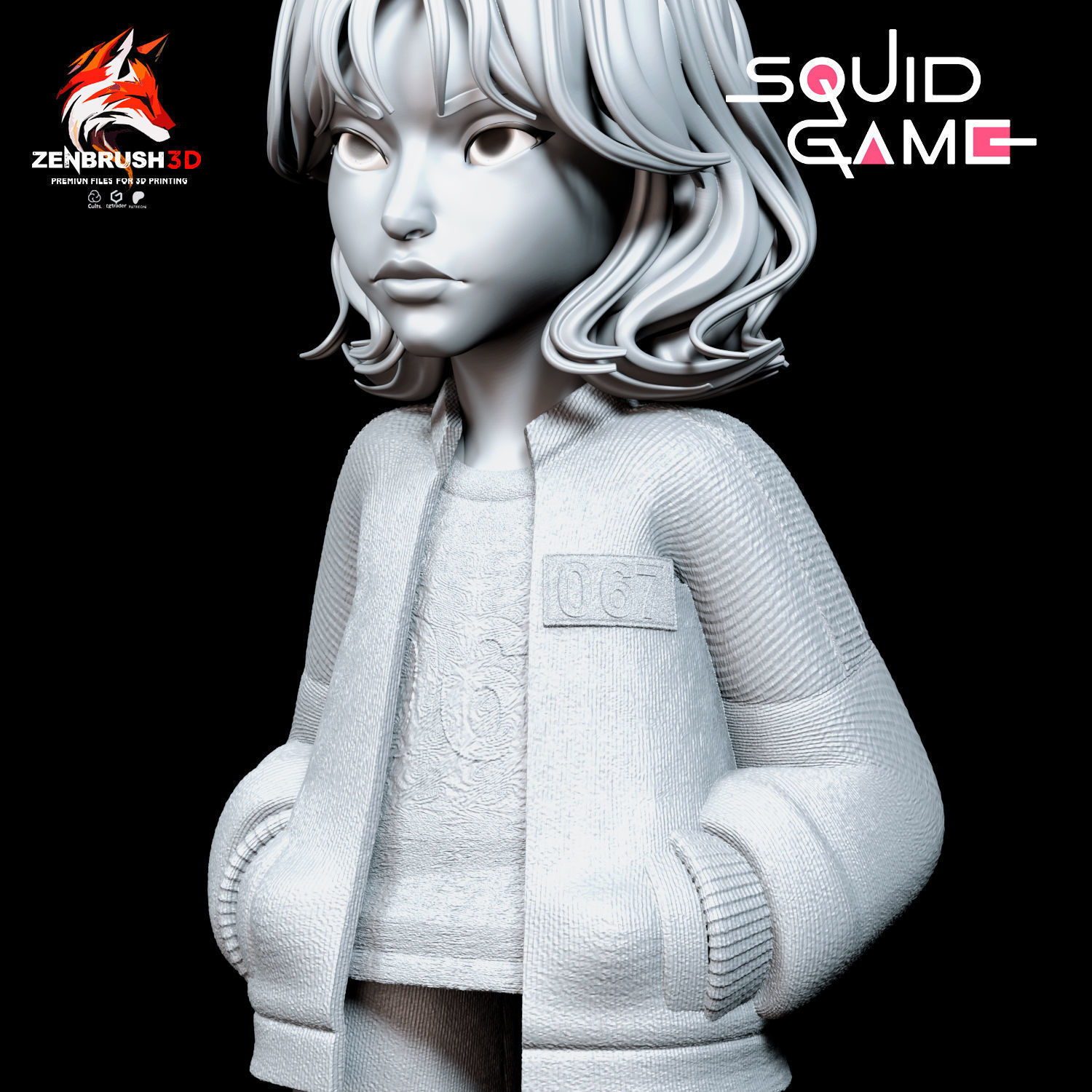 Squid Game - Kang Sae-byeok - Participant 067 -Cartoon style  3D print model_6