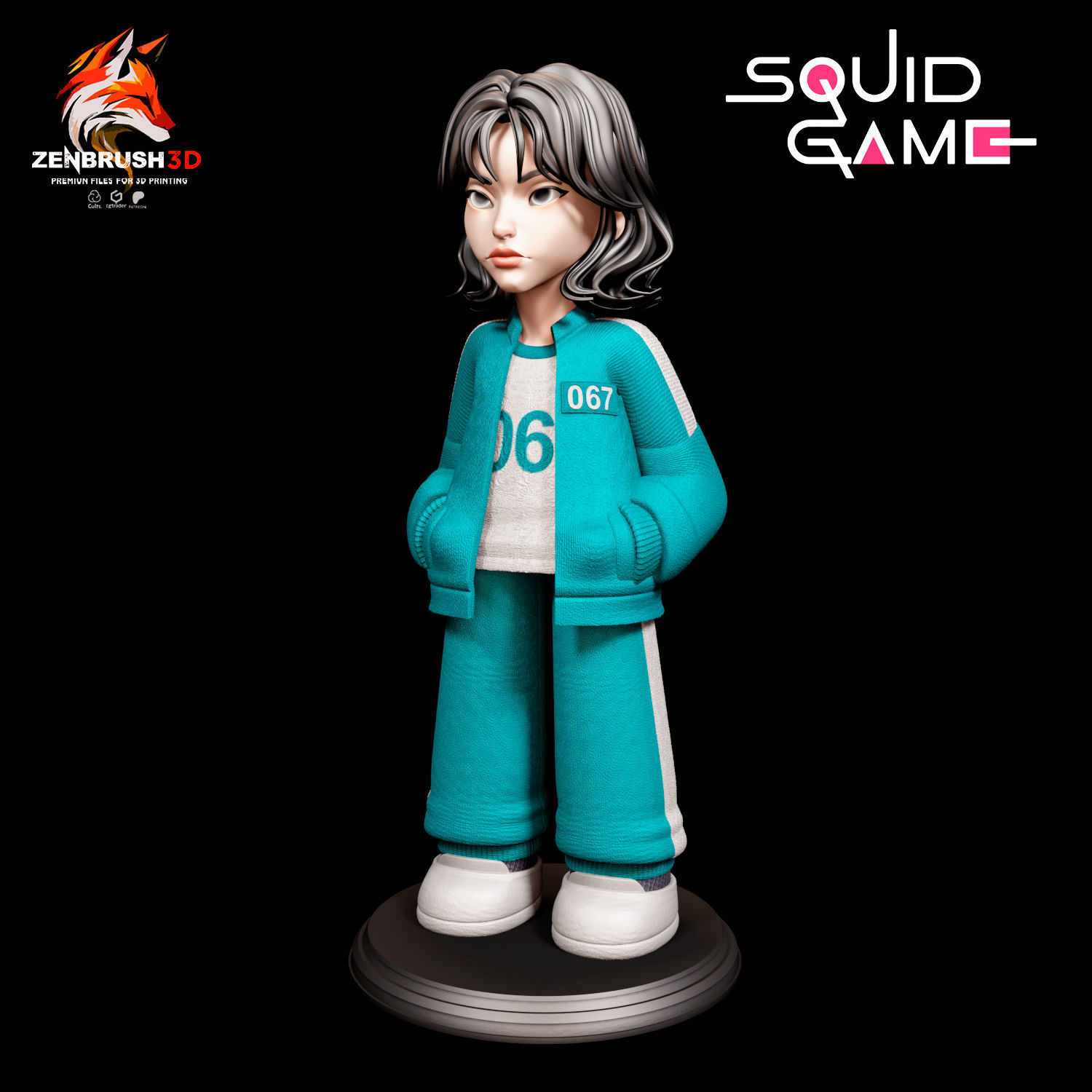 Squid Game - Kang Sae-byeok - Participant 067 -Cartoon style  3D print model_5