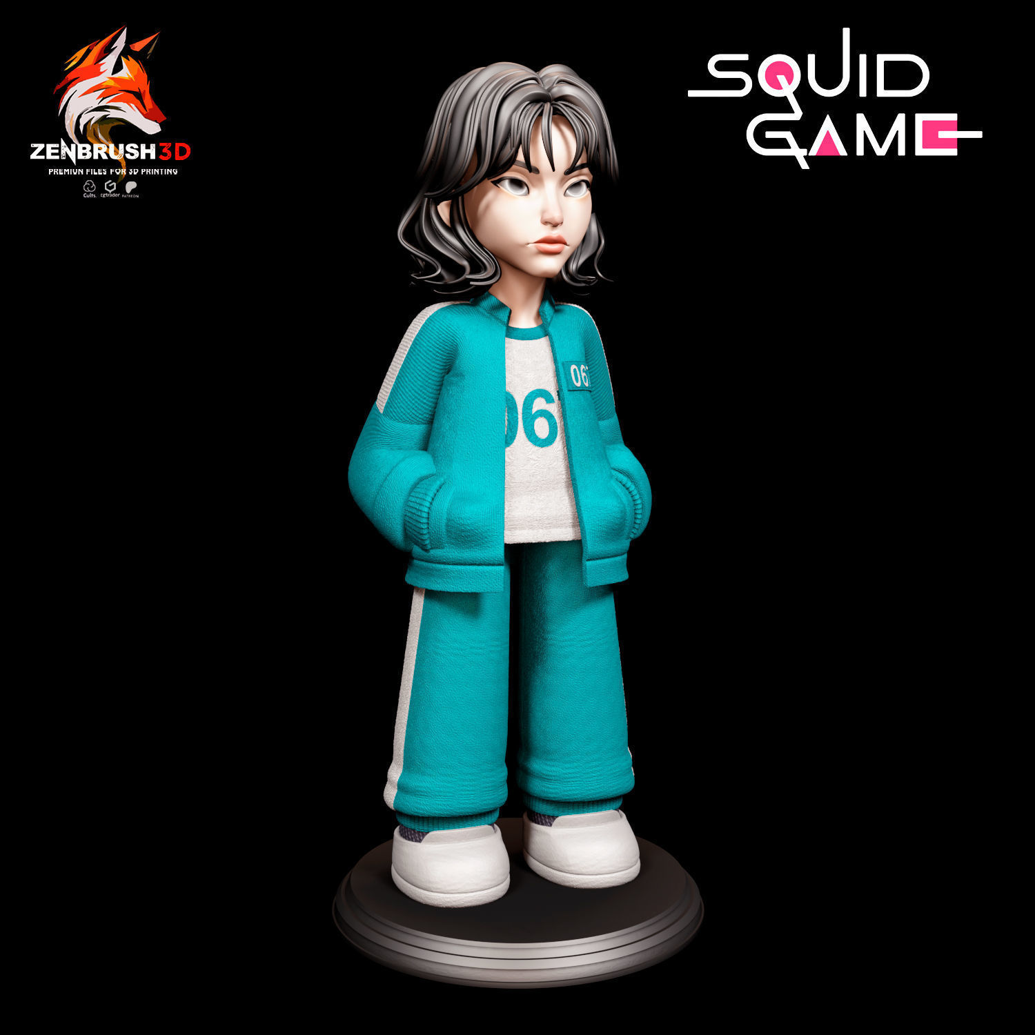 Squid Game - Kang Sae-byeok - Participant 067 -Cartoon style  3D print model_2