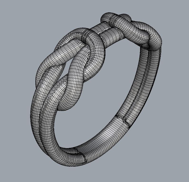 Knot Ring 3D print model_20