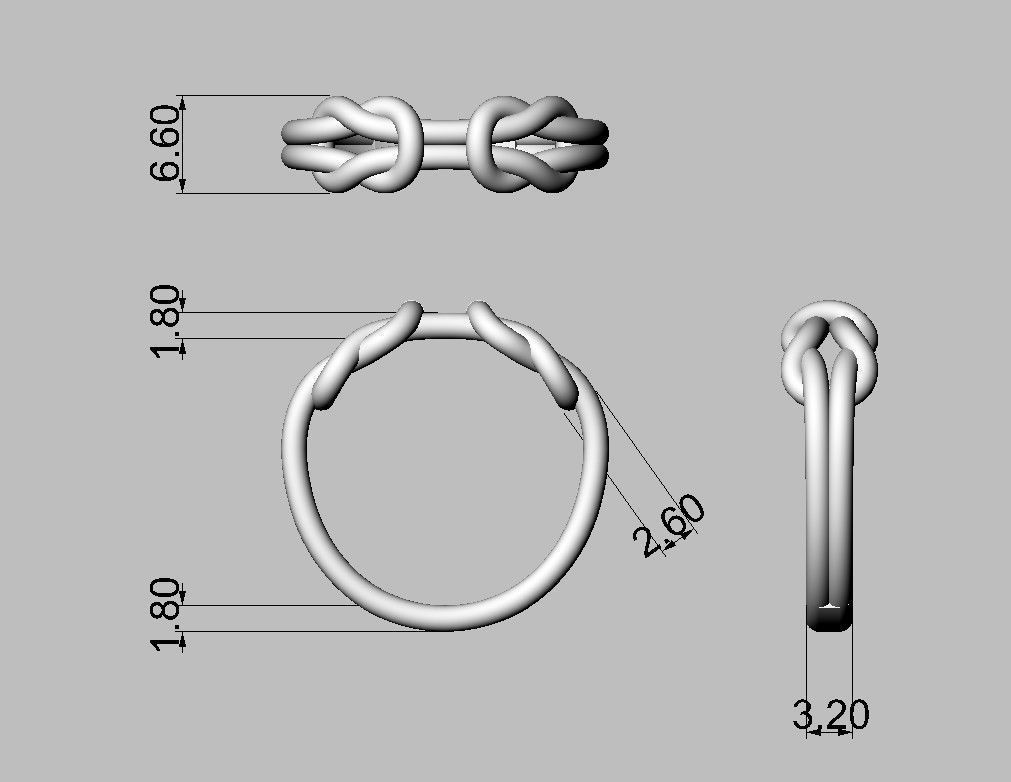 Knot Ring 3D print model_4