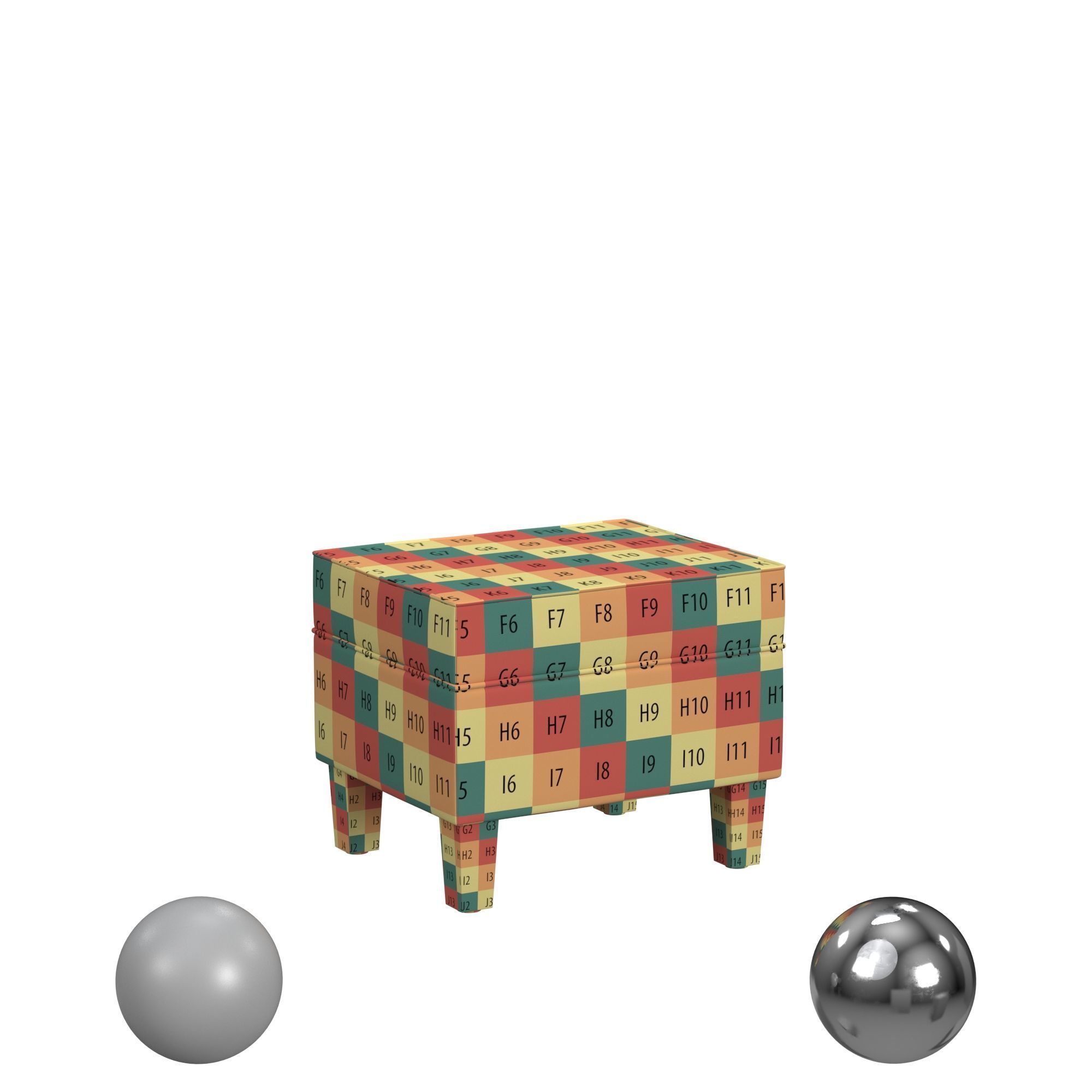HomePop Medium Storage Ottoman 3D model_2