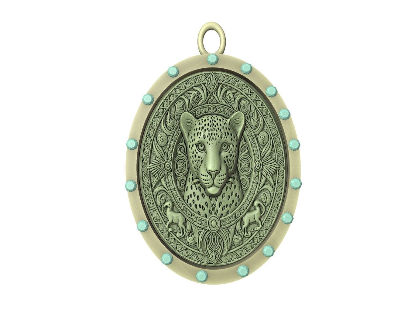 Leopard Animal Pendant 3D print model_2