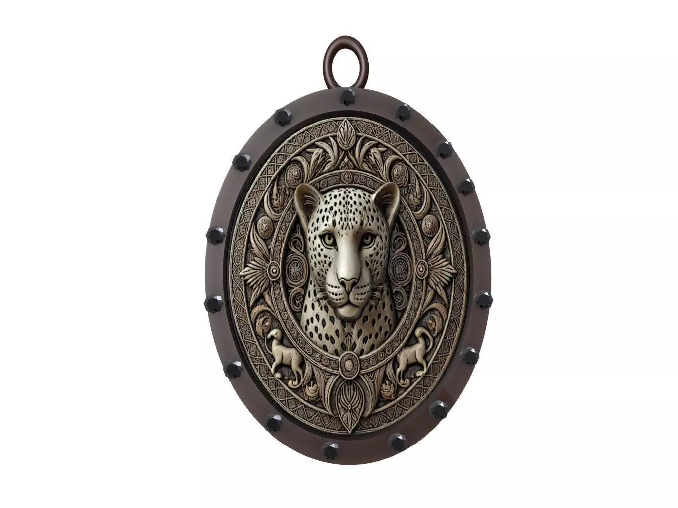 Leopard Animal Pendant 3D print model_0
