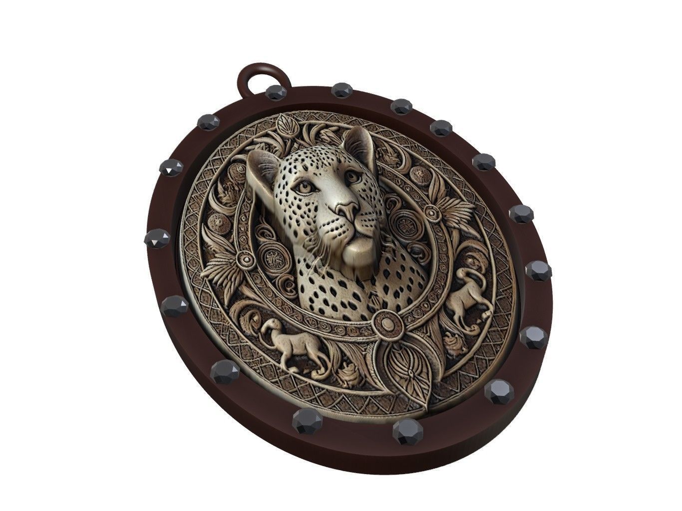 Leopard Animal Pendant 3D print model_1