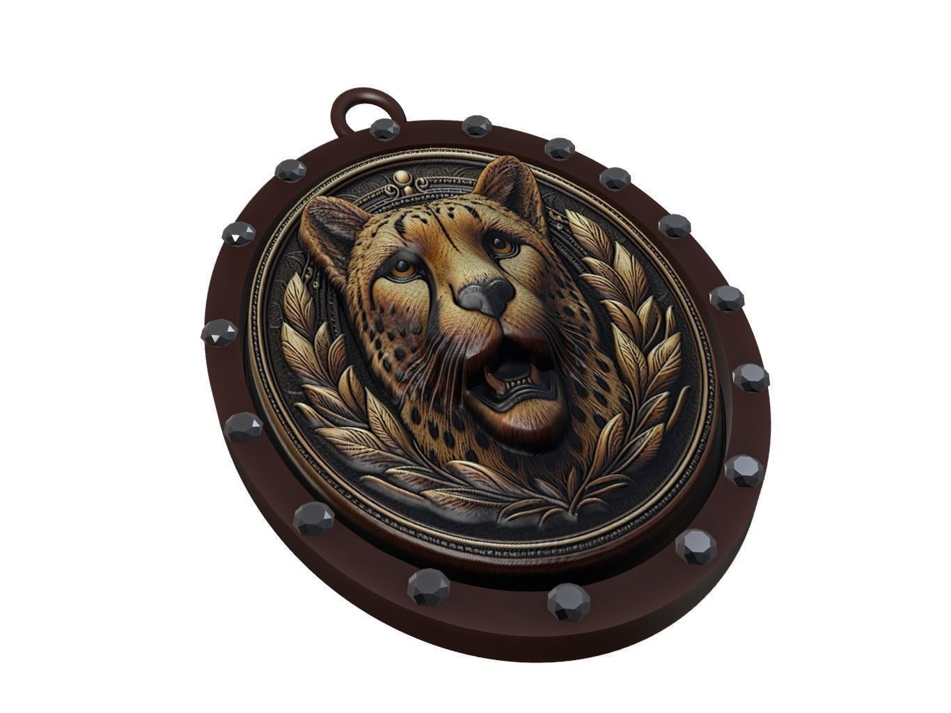 Cheetah Animal Pendant 3D print model_1