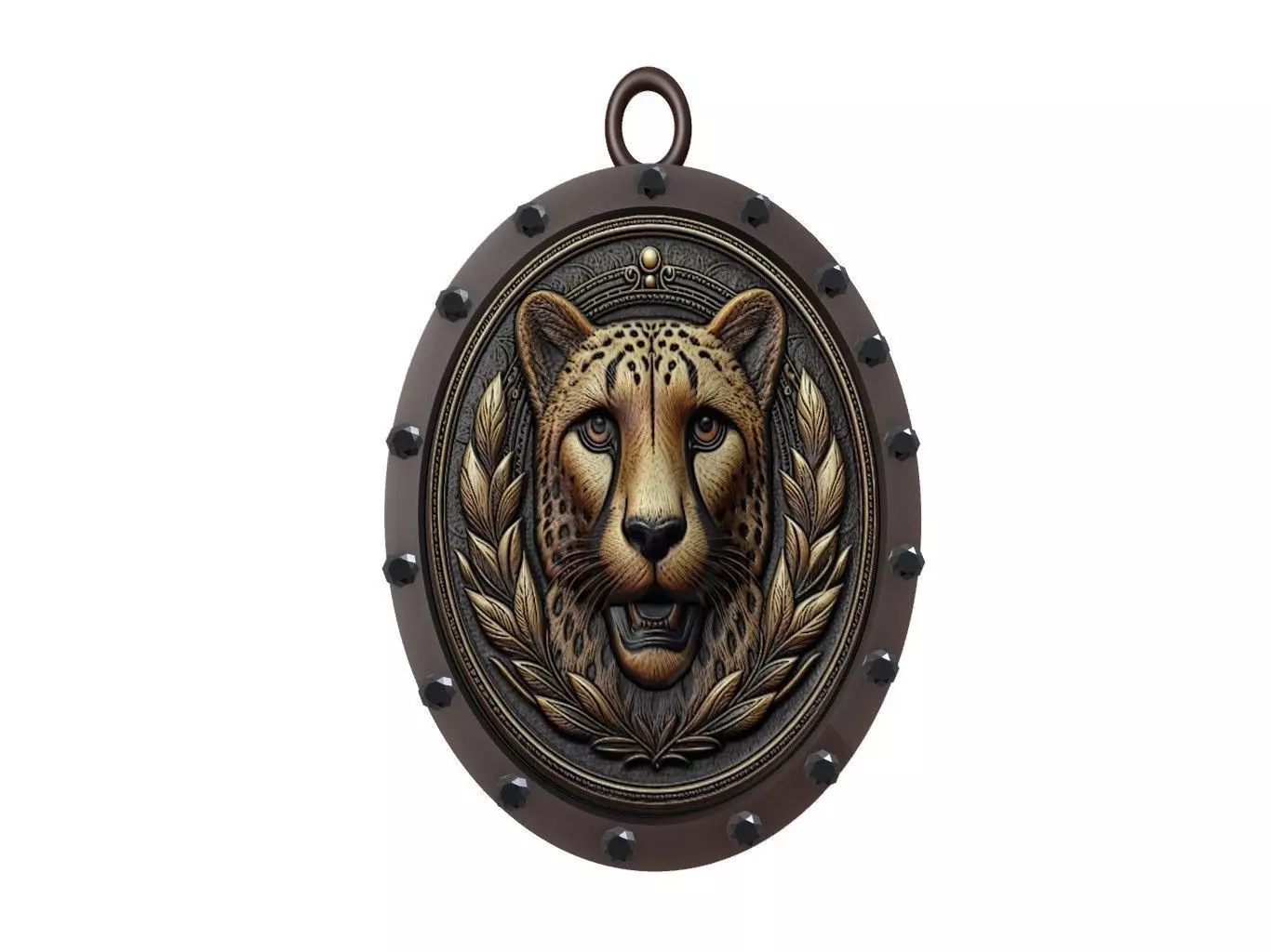 Cheetah Animal Pendant 3D print model_0