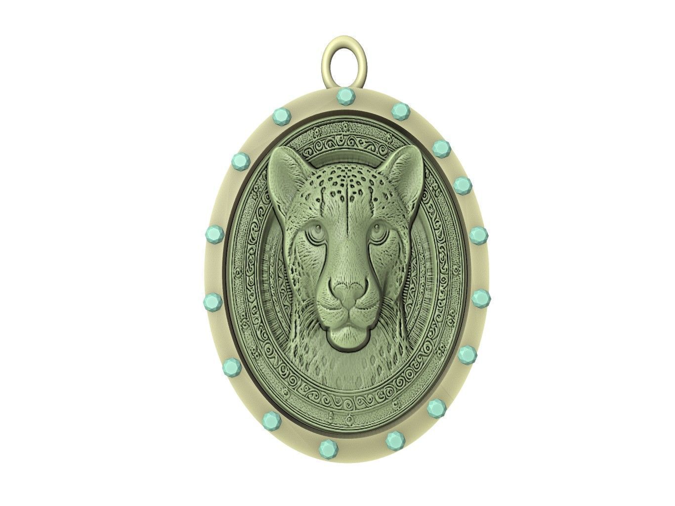 Cheetah Animal Pendant 3D print model_2