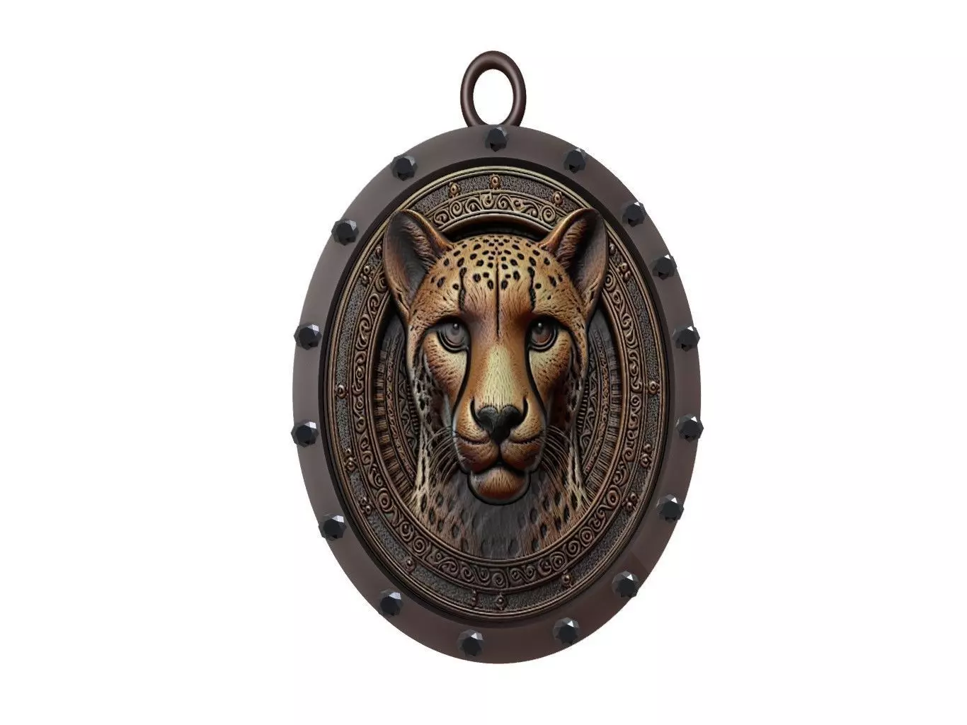 Cheetah Animal Pendant 3D print model_0