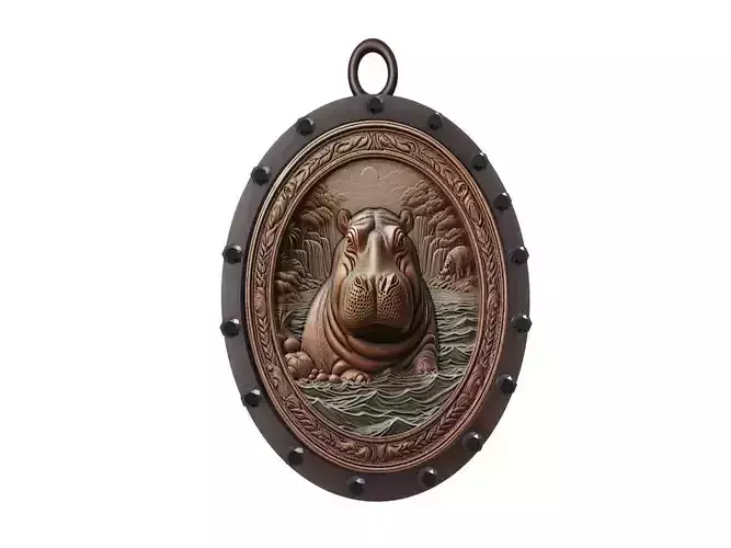 Hippopotamus Animal Pendant