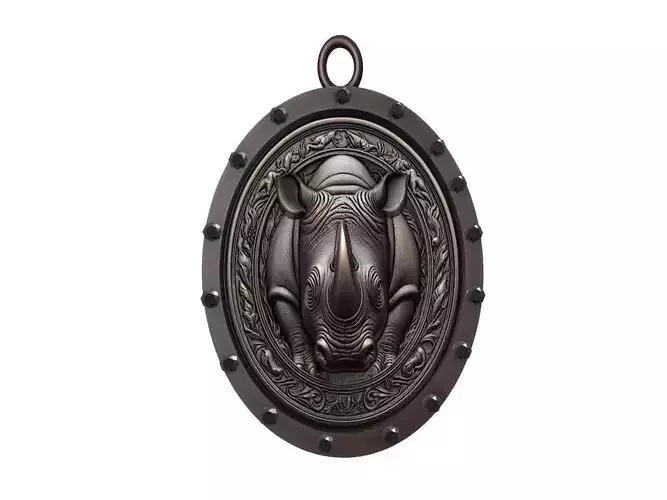 Rhinoceros Animal Pendant