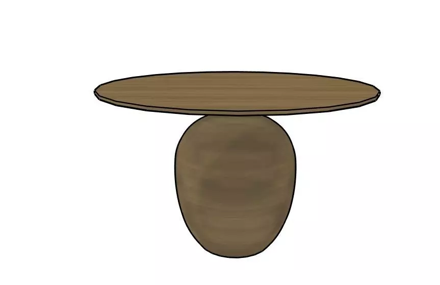 Kahsa Round Dining Table by Gloster  3D model_0