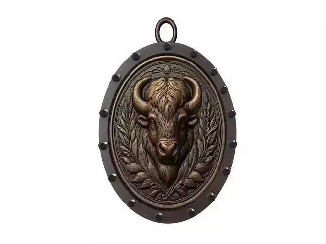Bison Animal Pendant