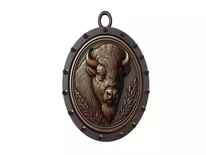 Bison Animal Pendant