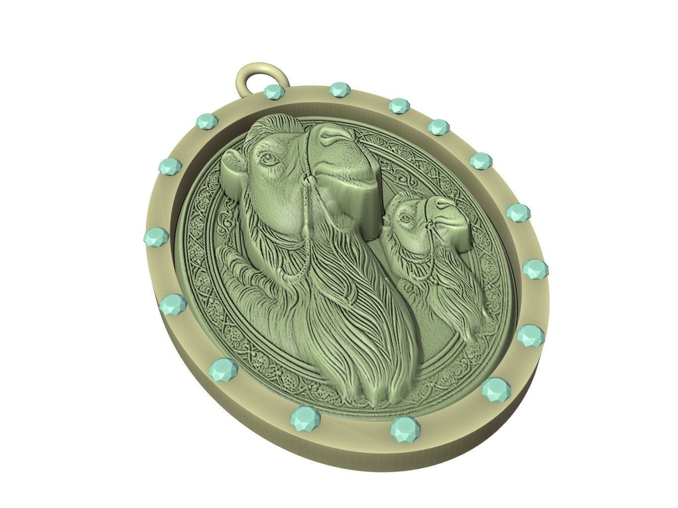 Camel Animal Pendant 3D print model_3