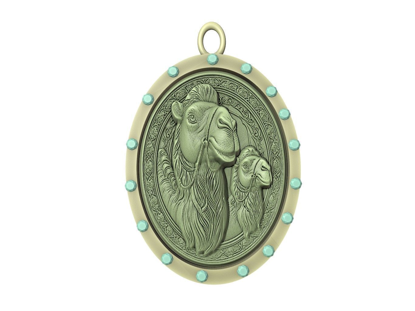 Camel Animal Pendant 3D print model_2