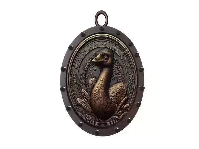 Emu Animal Pendant 3D print model