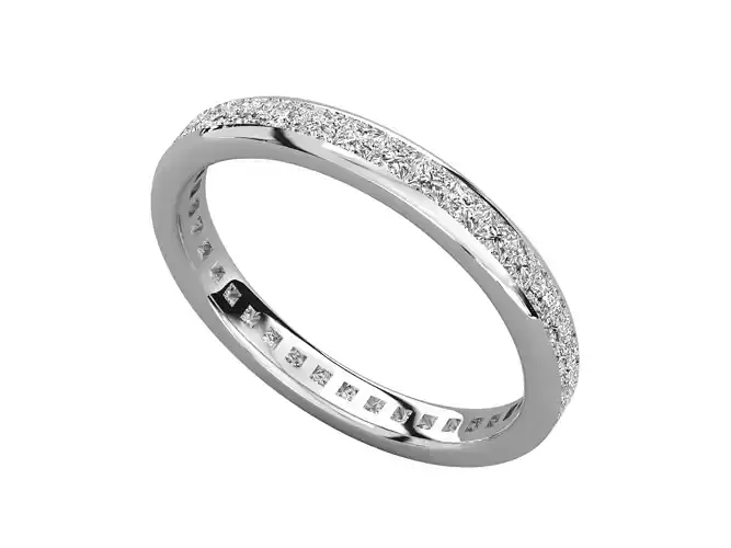 Channel Princess Cut Diamond Eternity Ring