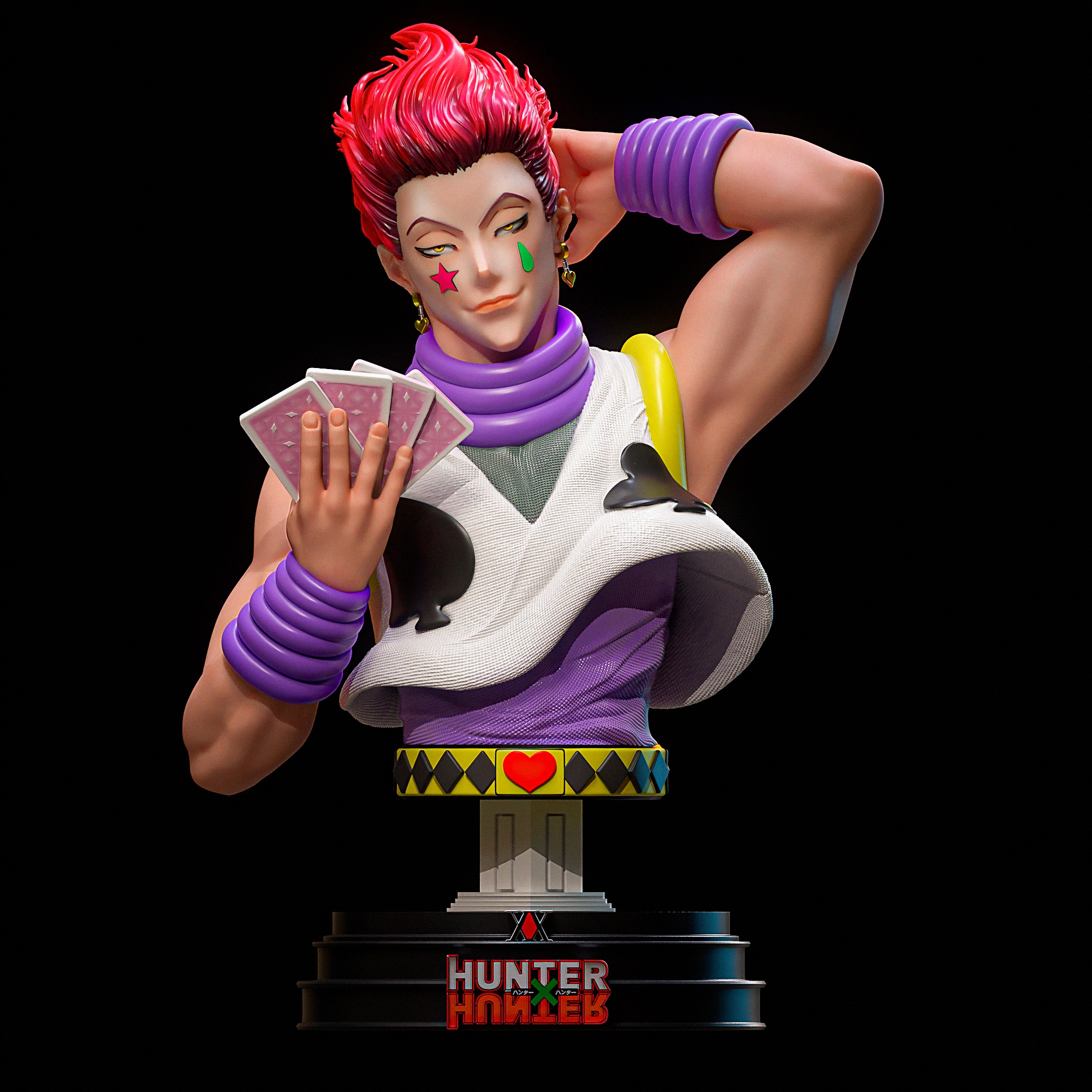 HISOKA MOROW BUST HUNTER x HUNTER  ANIME  STL 3D Printing 3D print model_6