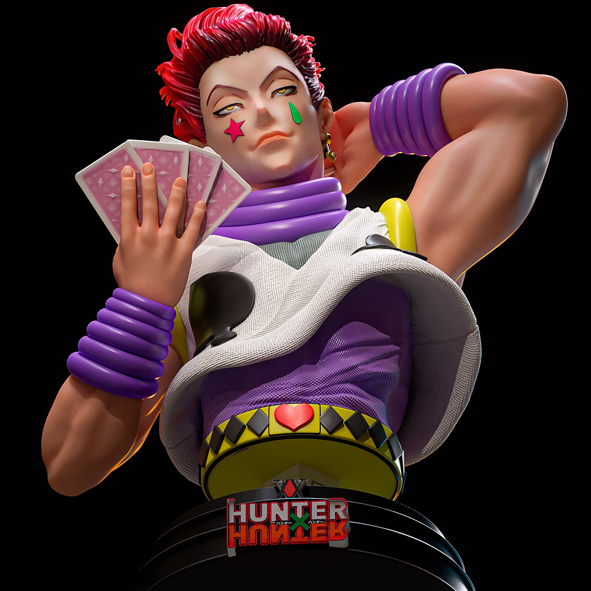 HISOKA MOROW BUST HUNTER x HUNTER  ANIME  STL 3D Printing 3D print model_8