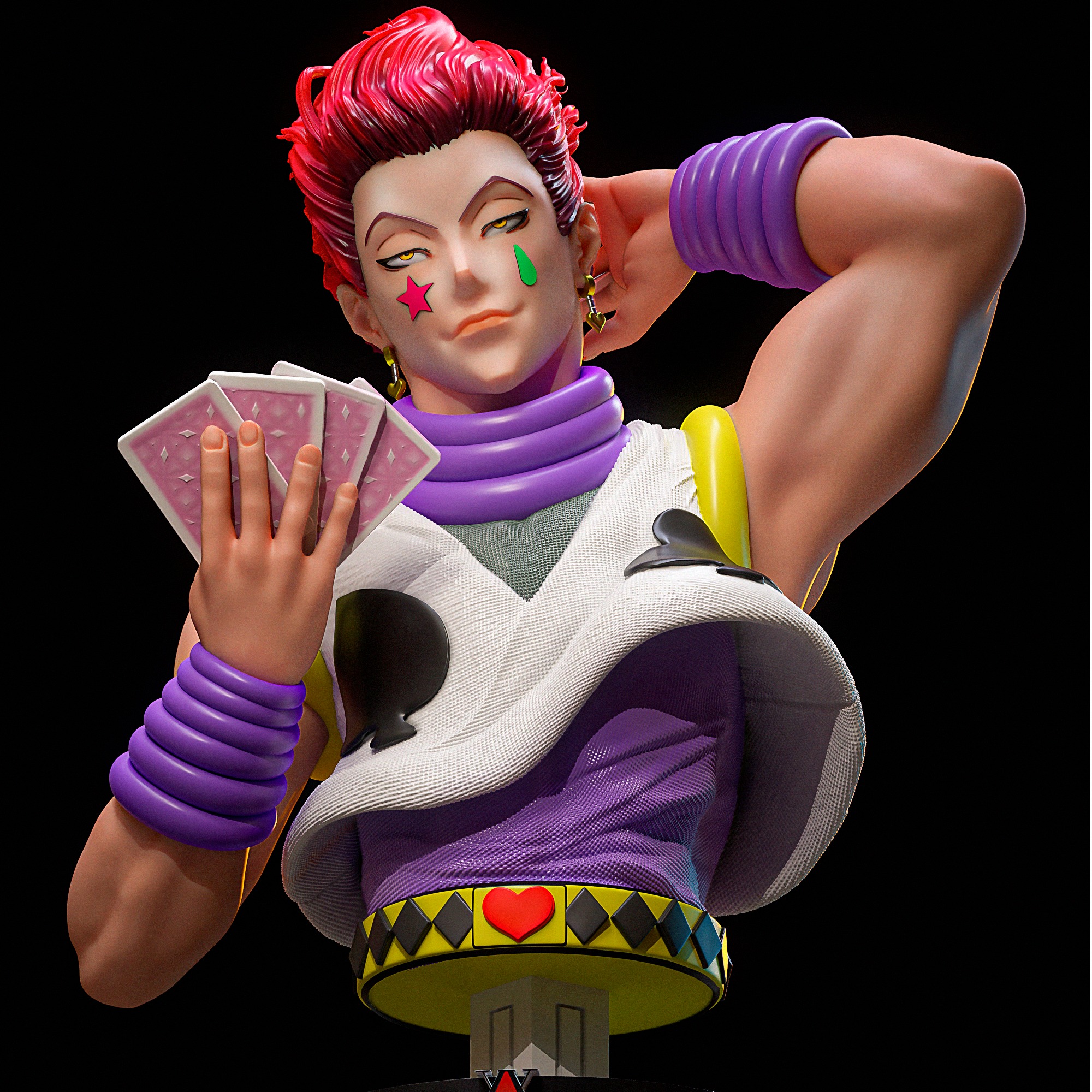 HISOKA MOROW BUST HUNTER x HUNTER  ANIME  STL 3D Printing 3D print model_5