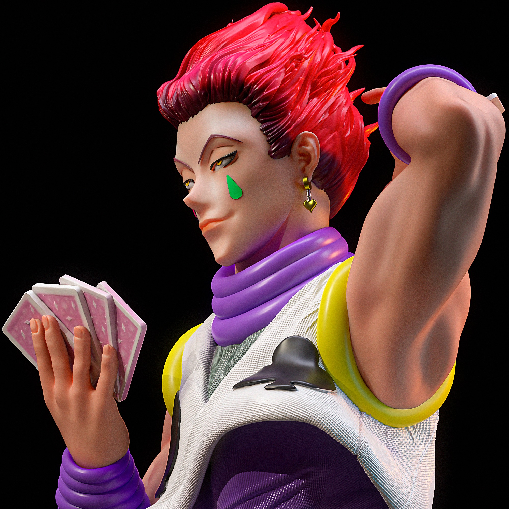 HISOKA MOROW BUST HUNTER x HUNTER  ANIME  STL 3D Printing 3D print model_7