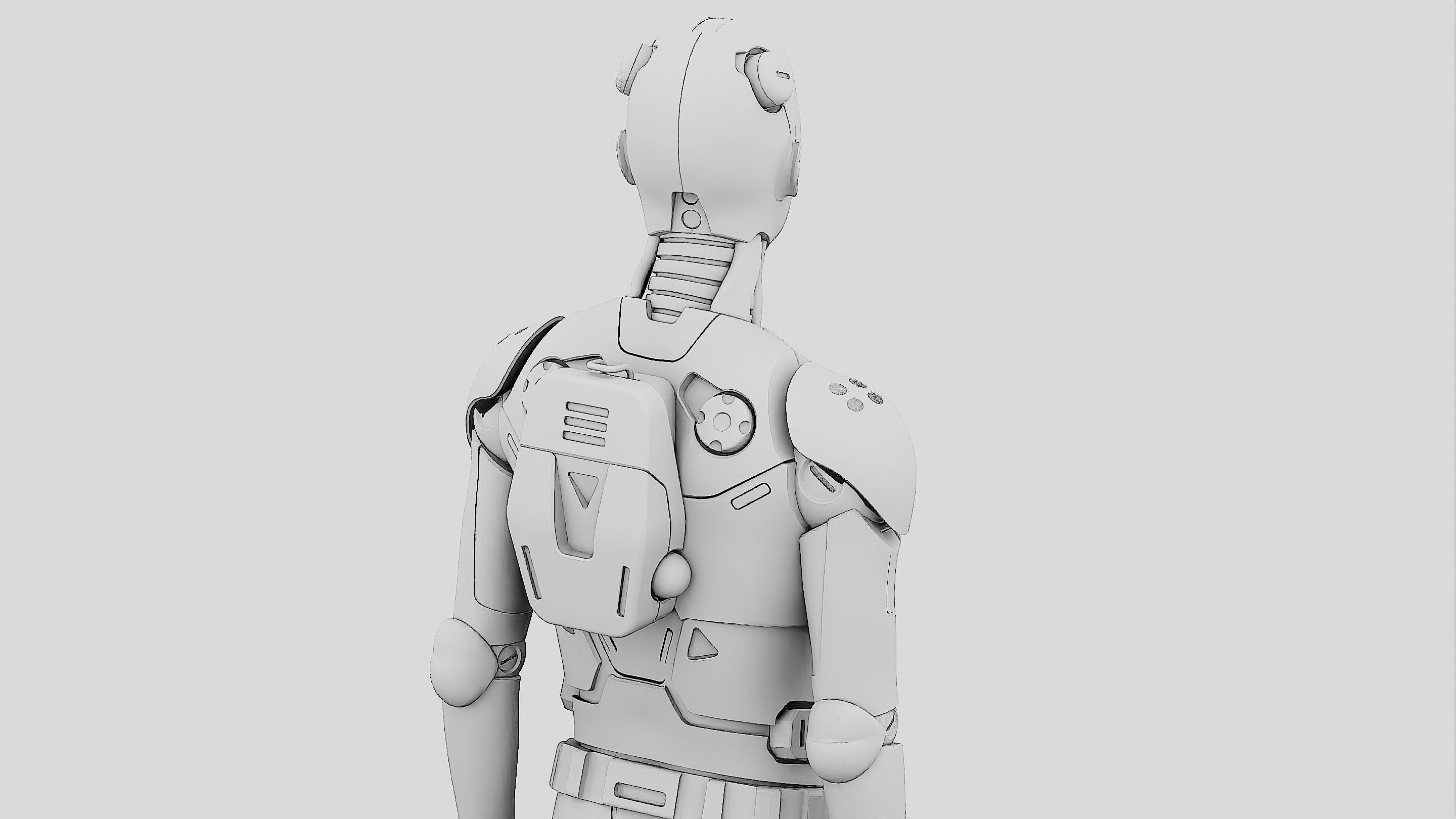 HUMANOID ORPHEUS-I  Rigged for Unreal Engine - Unity - MIXAMO 3D model_35