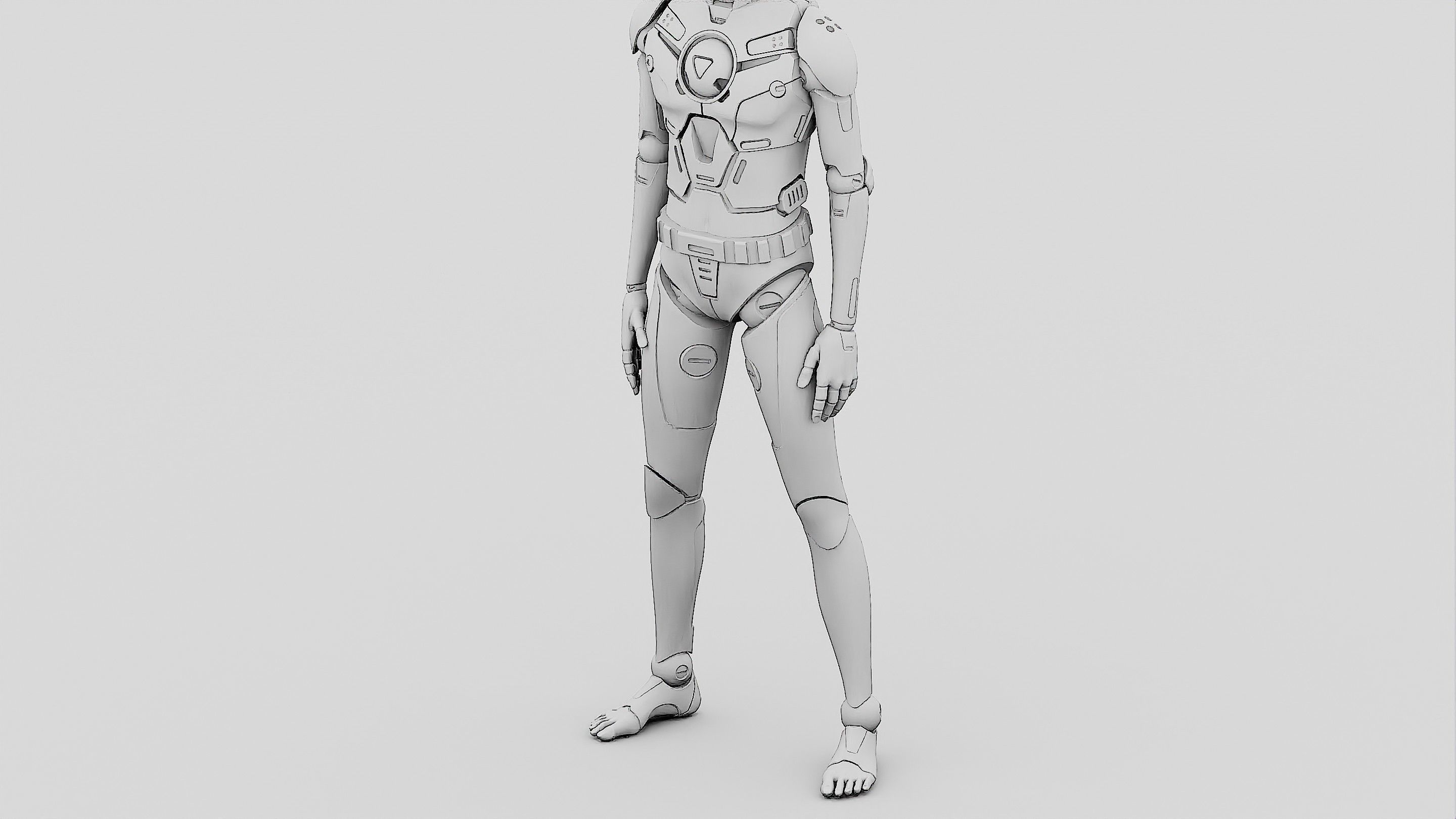 HUMANOID ORPHEUS-I  Rigged for Unreal Engine - Unity - MIXAMO 3D model_36