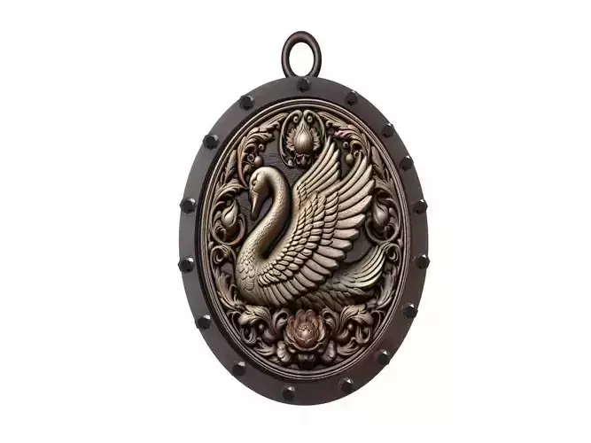 Swan Animal Pendant 3D print model