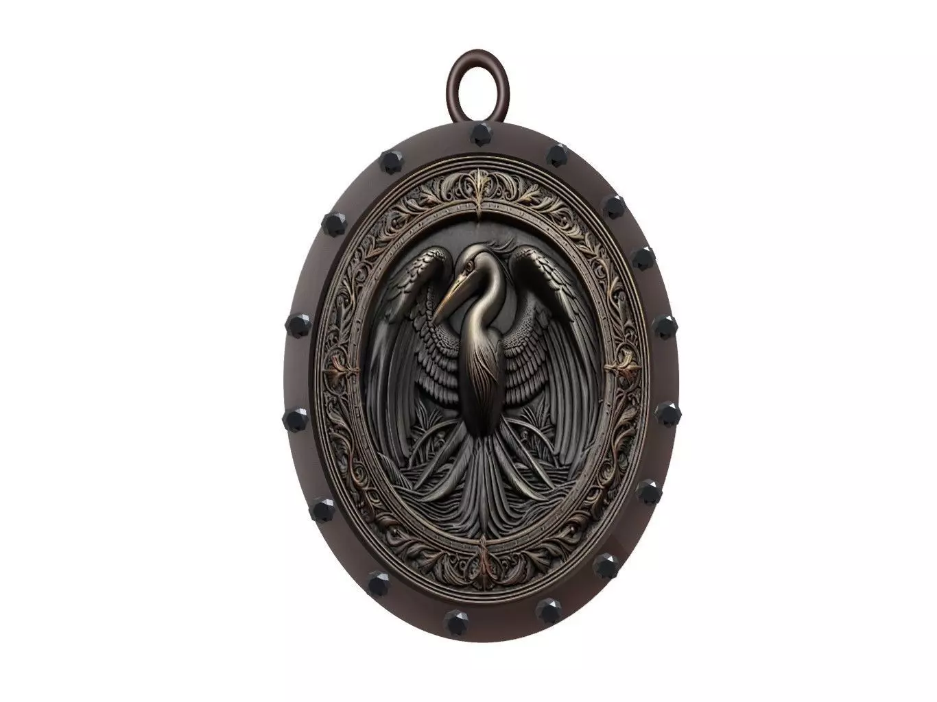 Heron Animal Pendant 3D print model