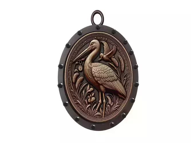 Stork Animal Pendant