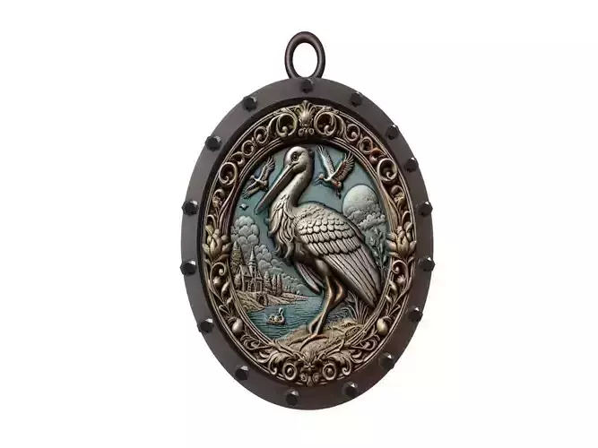 Stork Animal Pendant